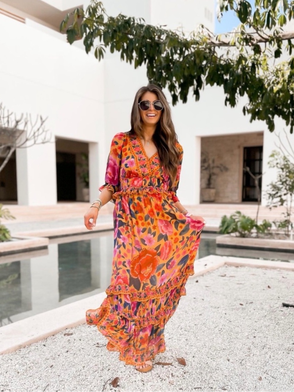 Farm Rio Floral Dream Short Sleeve Maxi Dress - Picture 2 of 7